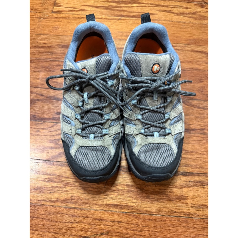 Merrell Womens Moab 2 Waterproof Hiking Shoes Grey Blue Vibram  11W
